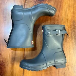 Hunter Original Short Rain Boots 8 Womens Ankle Boots Gray Waterproof Adjustable